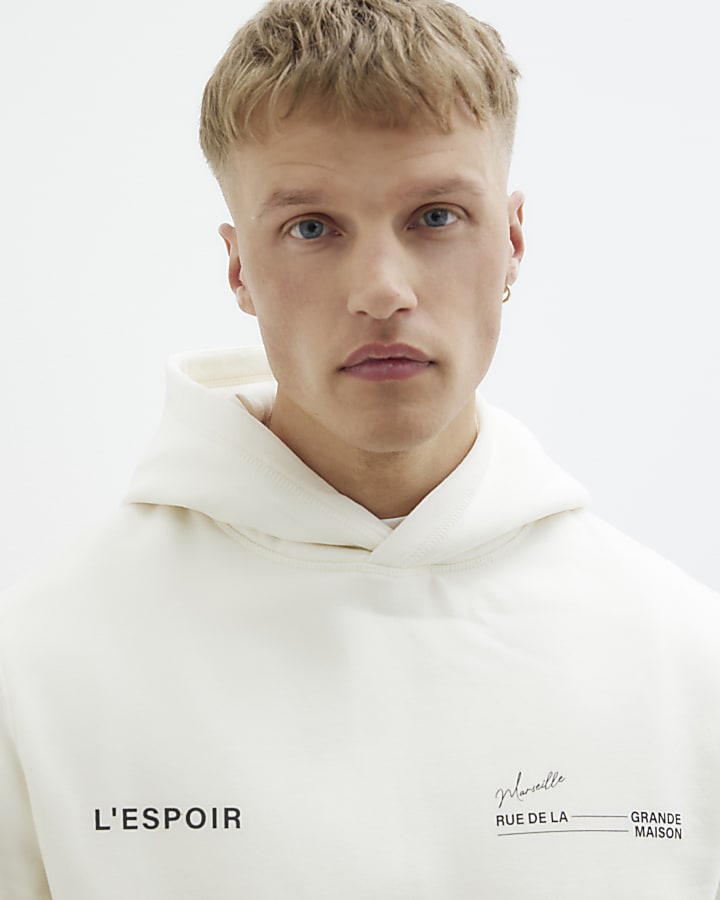 White Regular Fit L'espoir Hoodie