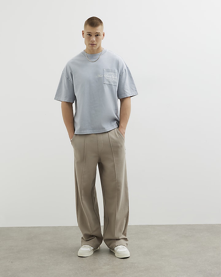 Grey Oversized Ame Saint Paris Washed T-Shirt