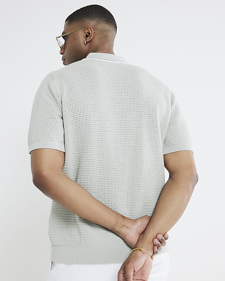 Green Crochet Colour Block Shirt