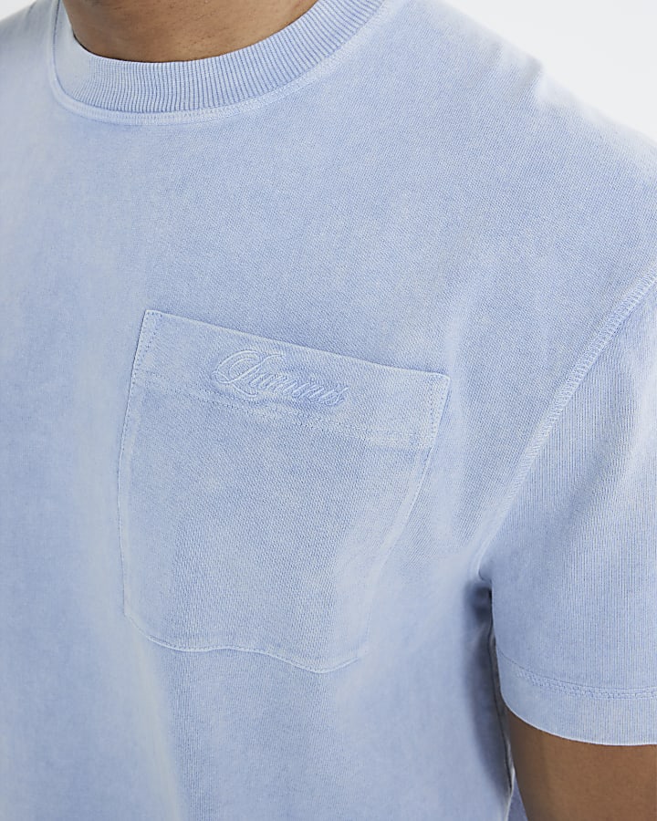 Blue Regular Fit Washed T-Shirt