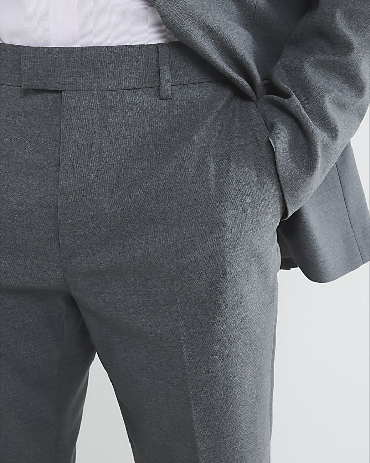 Grey Tailored Suit Trousers