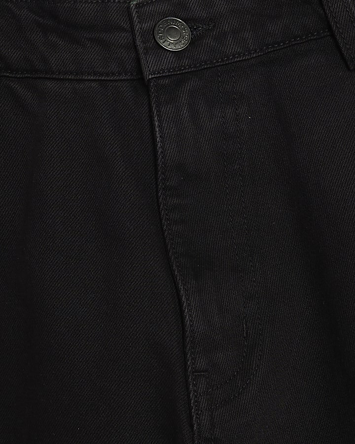 Black Denim Carpenter Shorts