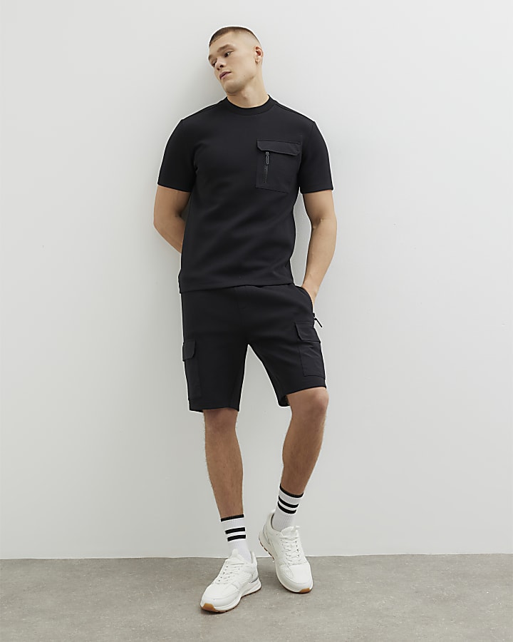 Black Short Sleeve Slim Fit Pocket T-shirt