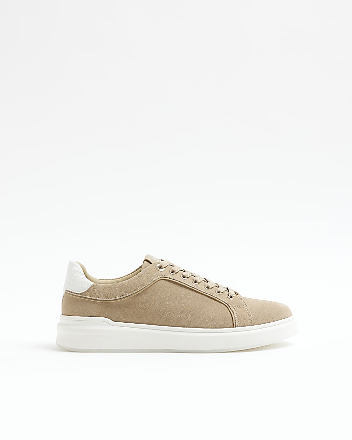 Beige Suede Chunky Trainers