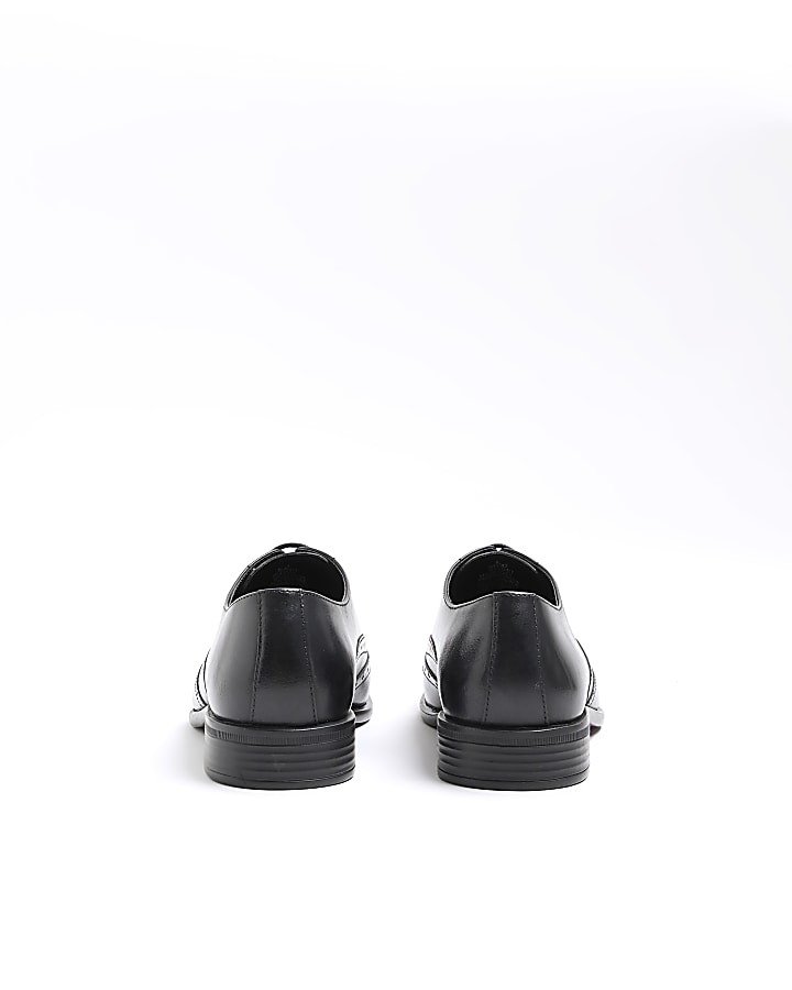 Black Leather Oxford Brogue Shoes