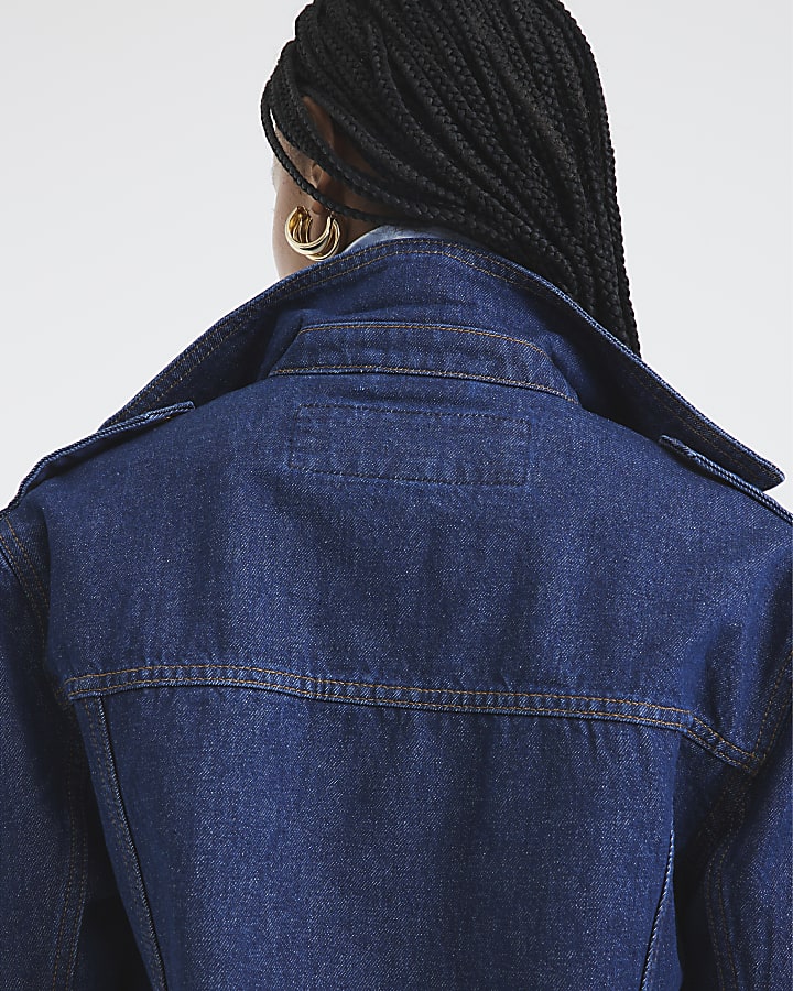 Blue Denim Biker Jacket