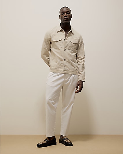 Beige Linen Blend Jacket
