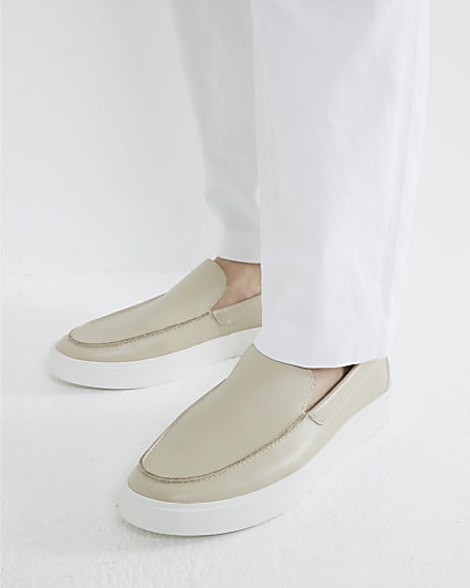 Beige Cupsole Loafers