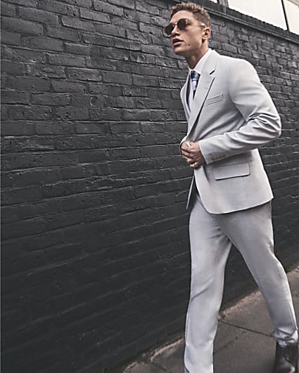 Green Skinny Fit Suit Trousers