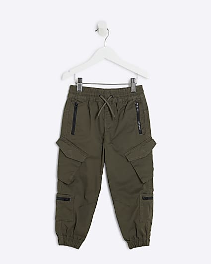 Mini Boys Khaki Front Pocket Cargo Joggers