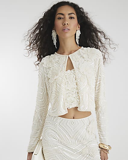 Cream Premium Long Sleeve Pearl Jacket