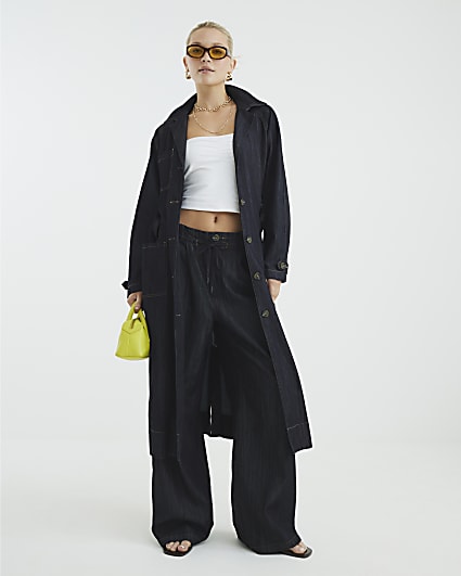 Blue Denim Trench Coat