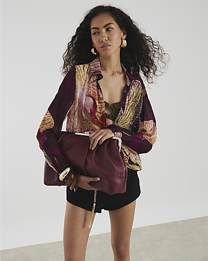 Purple Oversized Clutch Bag